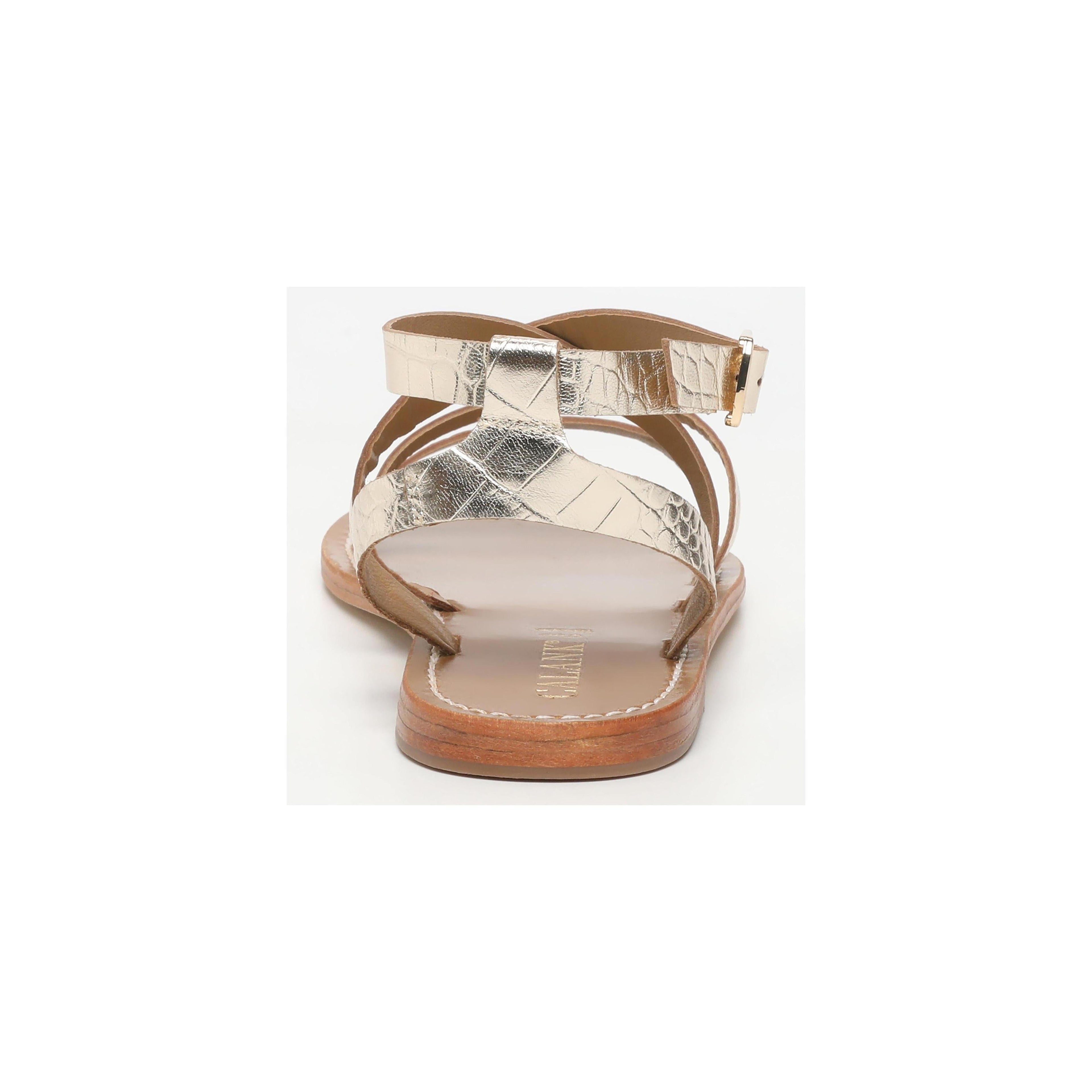 Link Sandals - Light Gold Croco