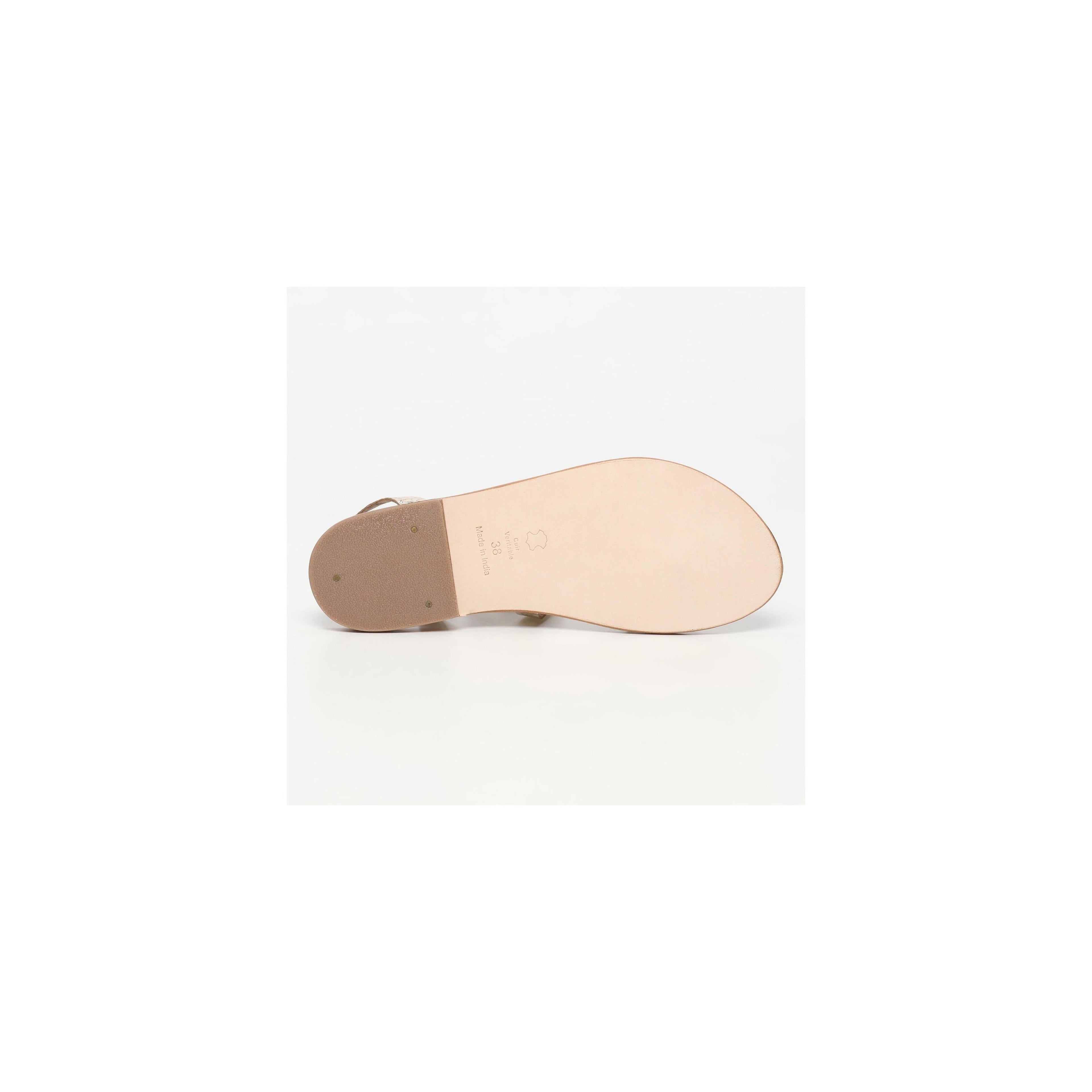 Link Sandals - Light Gold Croco