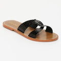 Sandales Ruby - Noir Vernis Croco