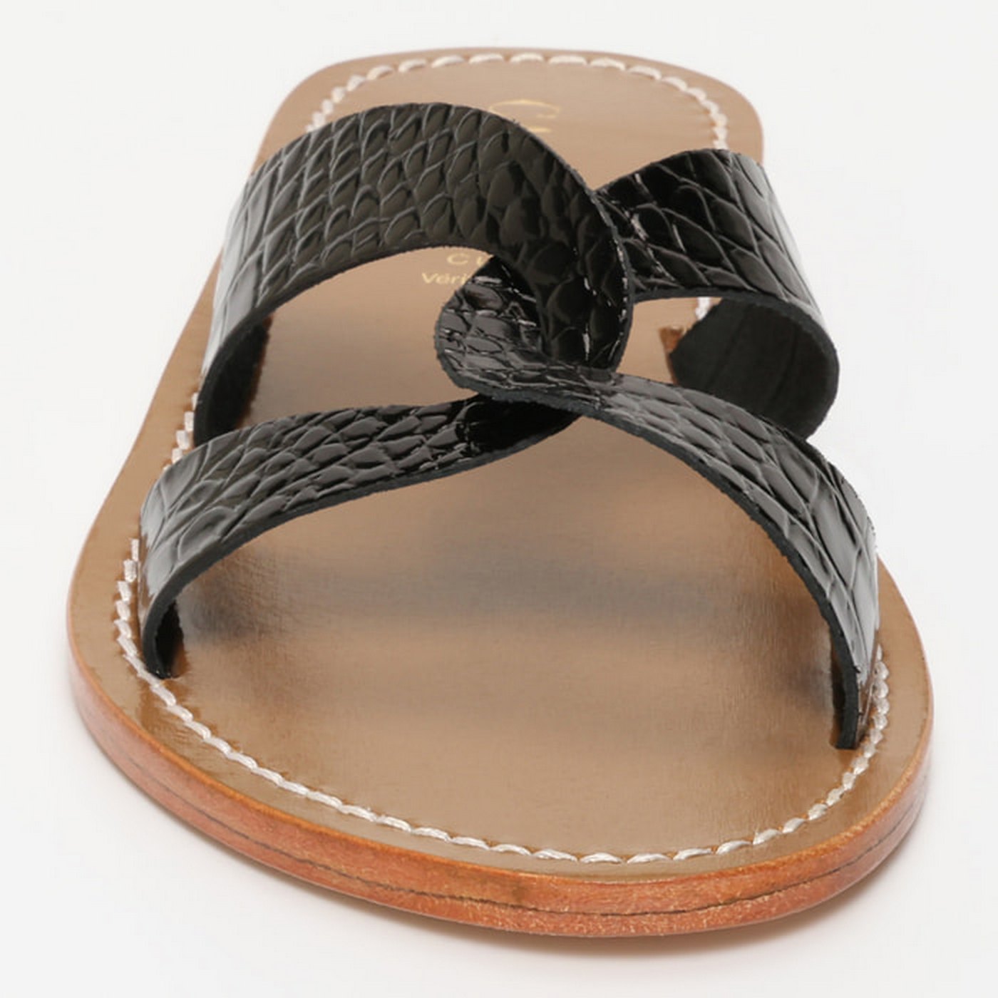 Sandales Ruby - Noir Vernis Croco