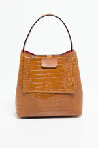 Bolso De Mano Lola Crocos - Camel