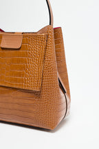 Bolso De Mano Lola Crocos - Camel