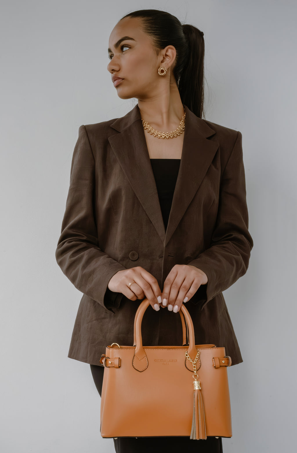 Torebka do ręki Mini Anita – camelowa