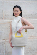 Borsa a Tracolla Capri - Bianco Sporco / Giallo