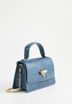 Lily Croco Handbag - Blue