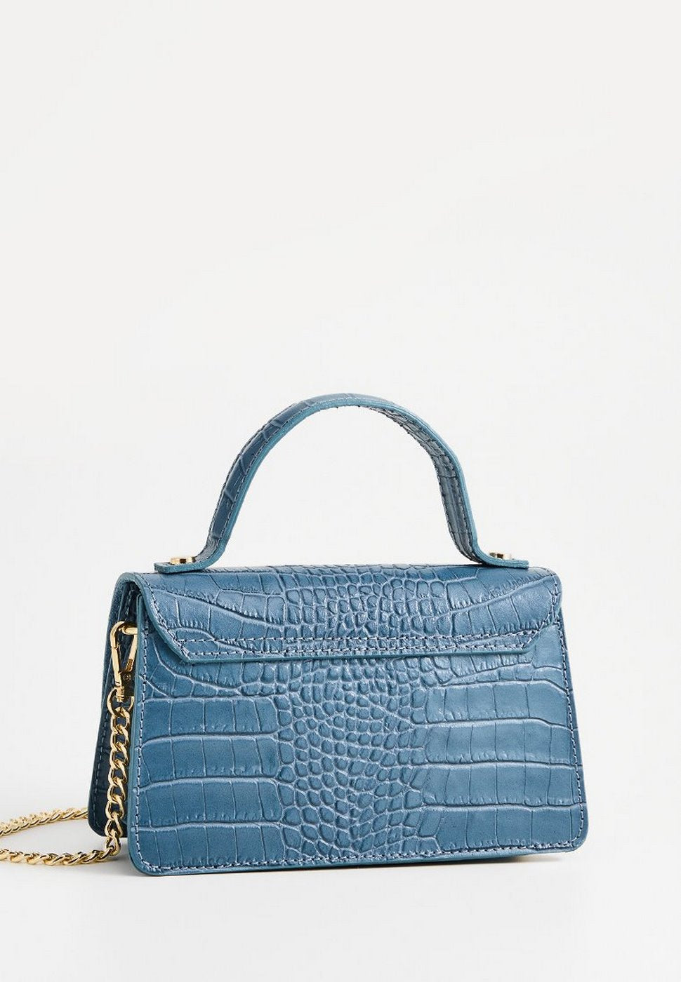 Lily Croco Handbag - Blue