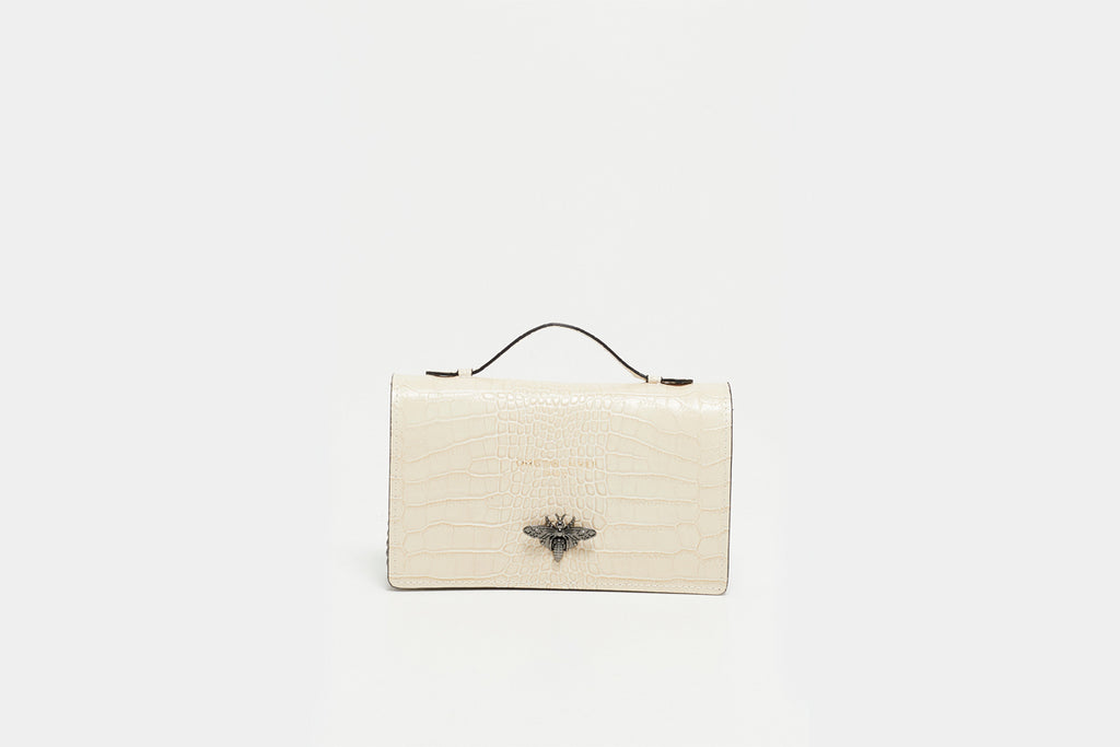 Sac À Bandoulière Stacy Croco - Nude