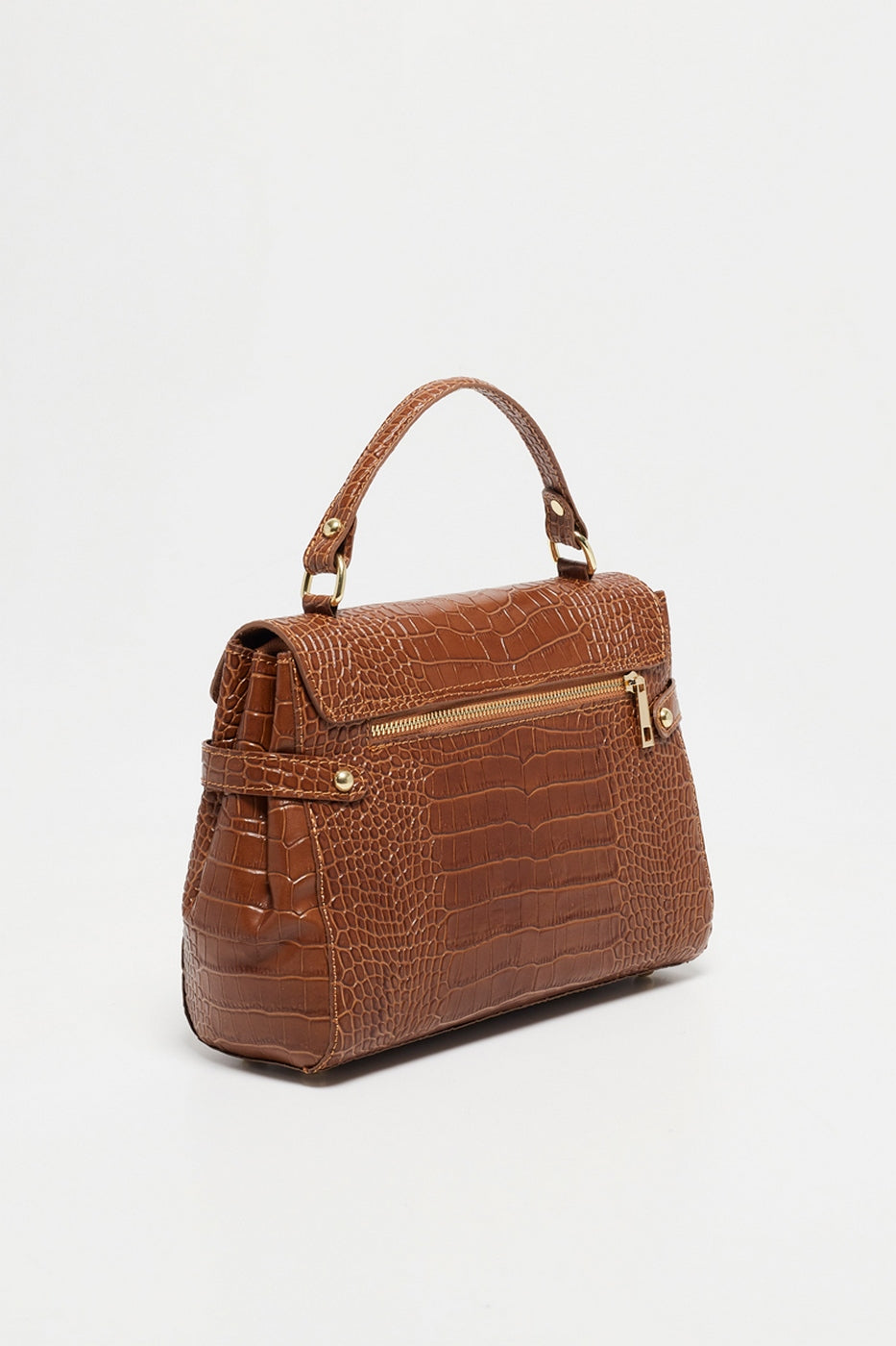 Bolso de Mano Swan Croco - Camel