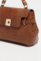 Bolso de Mano Swan Croco - Camel