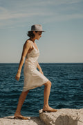 Vestido Claire de satén - Champán