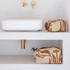 Trousse De Maquillage À Motifs Brodés - Beige