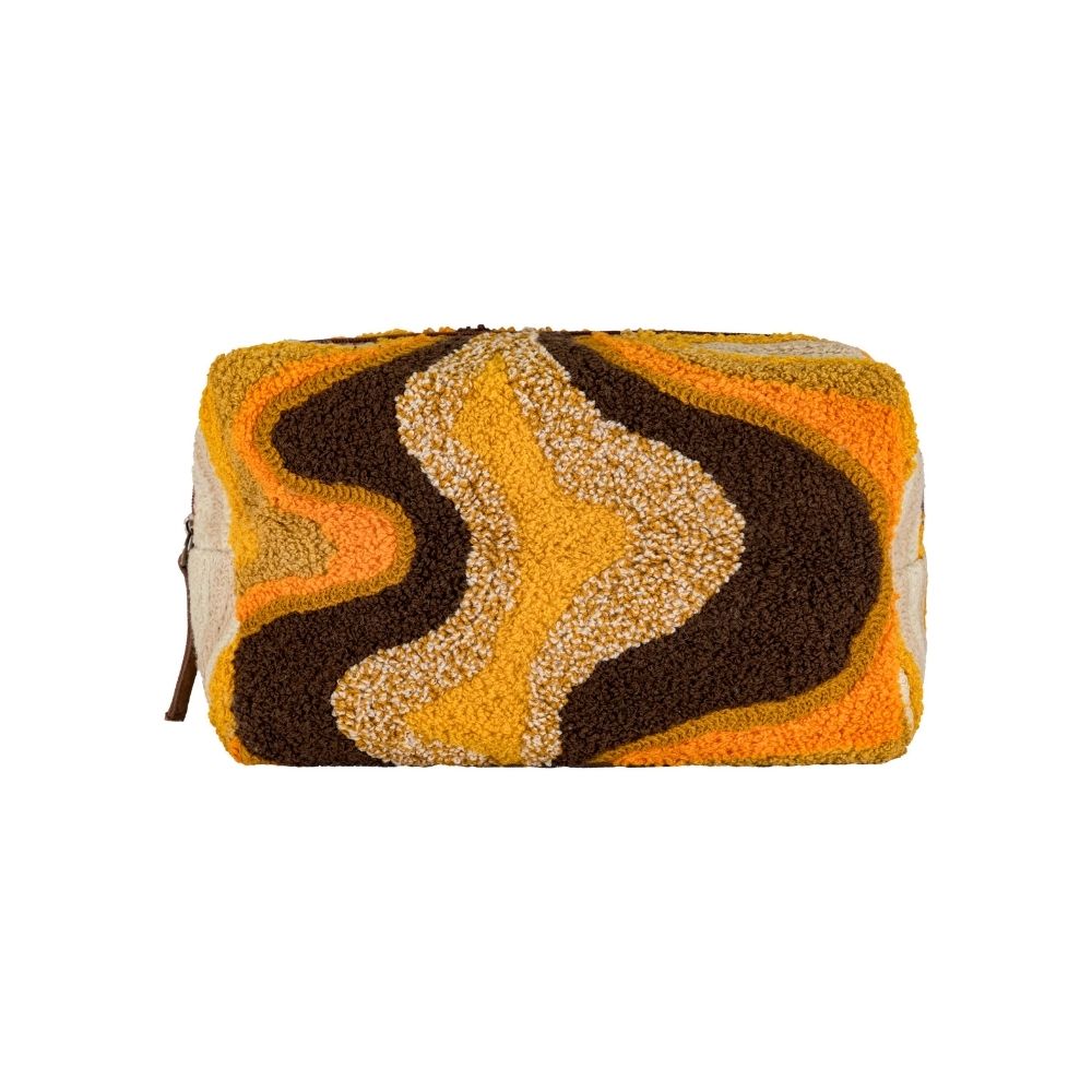 Embroidered Pattern Makeup Bag - Yellow