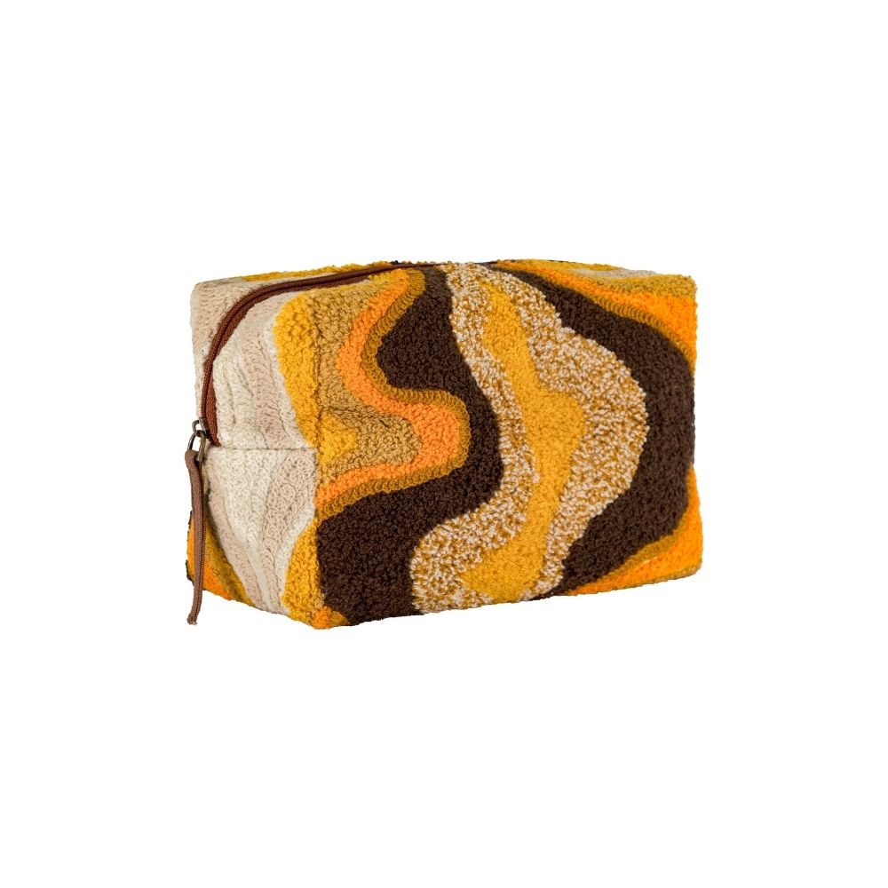 Embroidered Pattern Makeup Bag - Yellow