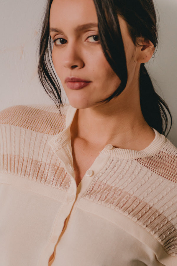 Gilet - Cléo - Meringue
