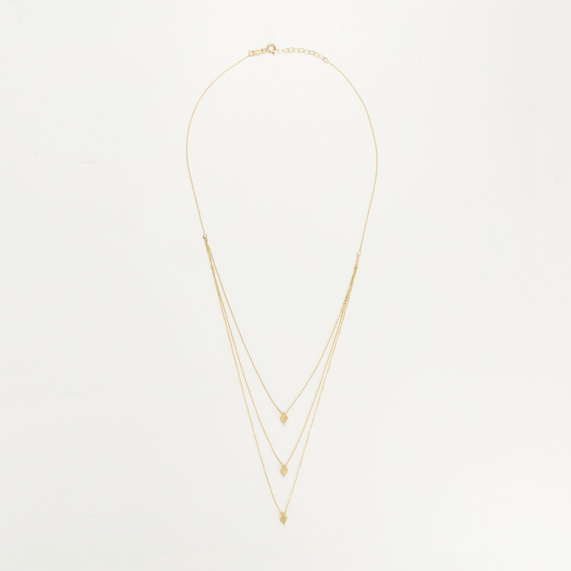 Collier Multi Rangs "Losange"  Or Jaune 375/1000