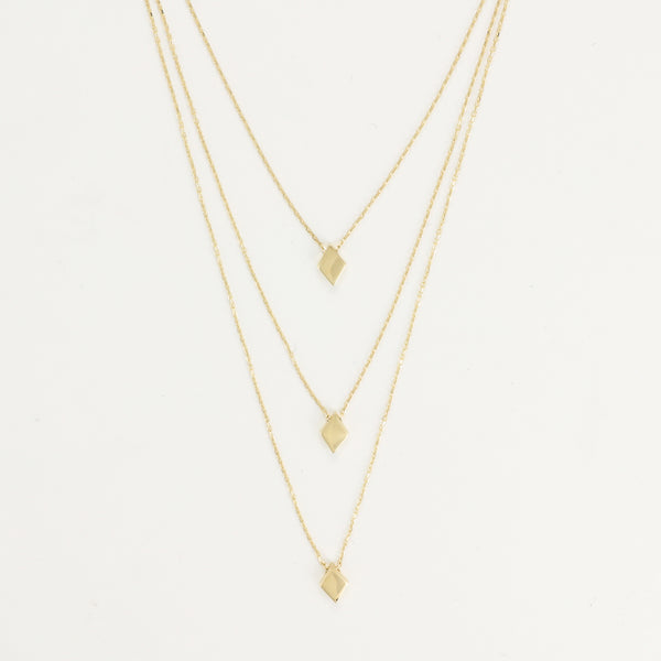 Collier Multi Rangs "Losange"  Or Jaune 375/1000