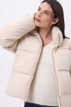 Cloud Long-sleeved Puffer Jacket - Beige - Women - Cashmere and Wool