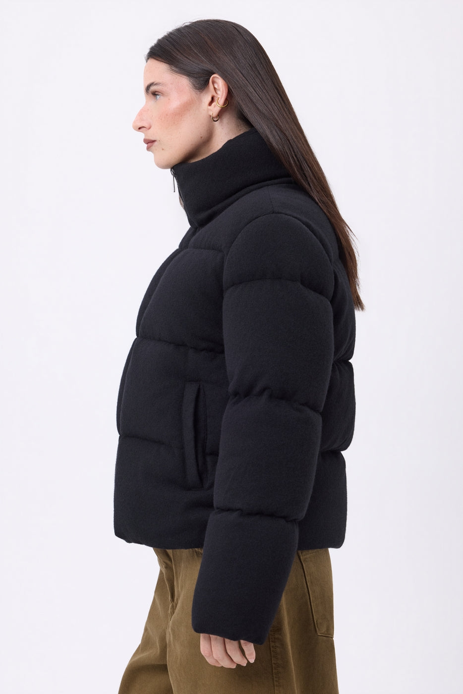 Piumino Maniche Lunghe Cloud - Nero - Donna - Cashmere E Lana