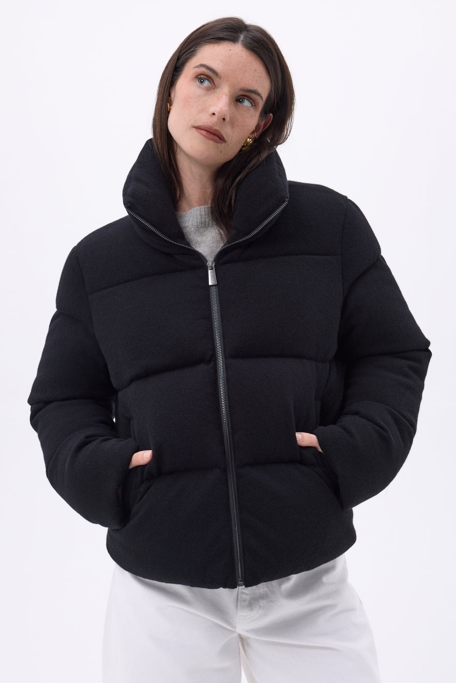 Piumino Maniche Lunghe Cloud - Nero - Donna - Cashmere E Lana