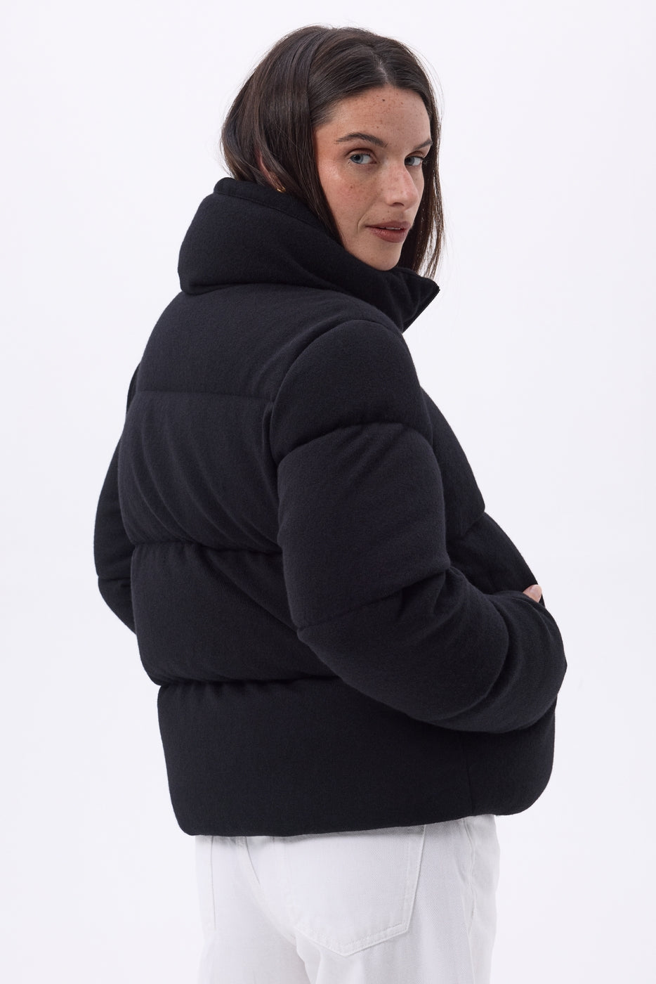 Piumino Maniche Lunghe Cloud - Nero - Donna - Cashmere E Lana
