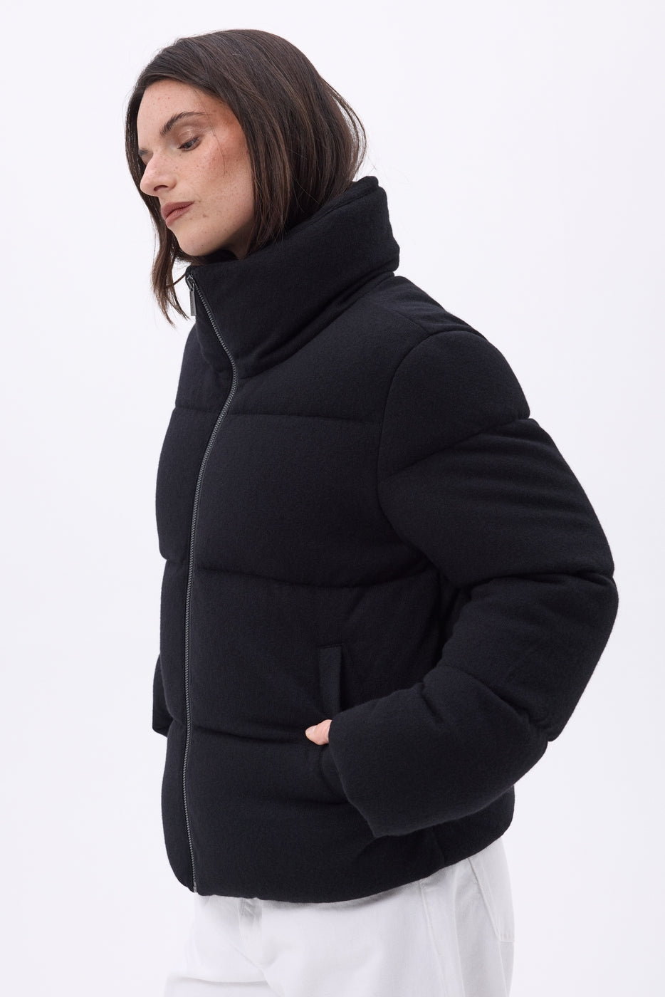 Piumino Maniche Lunghe Cloud - Nero - Donna - Cashmere E Lana
