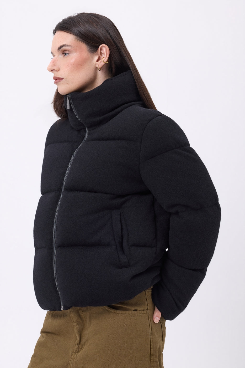 Piumino Maniche Lunghe Cloud - Nero - Donna - Cashmere E Lana