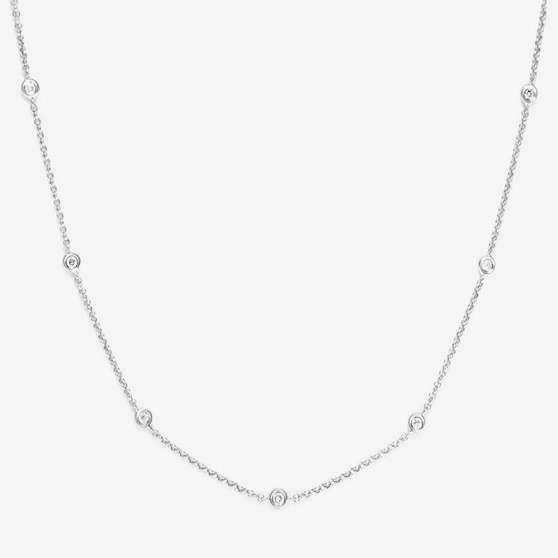 Collier "Sunshine" Diamants 0,22/7 - Or Blanc