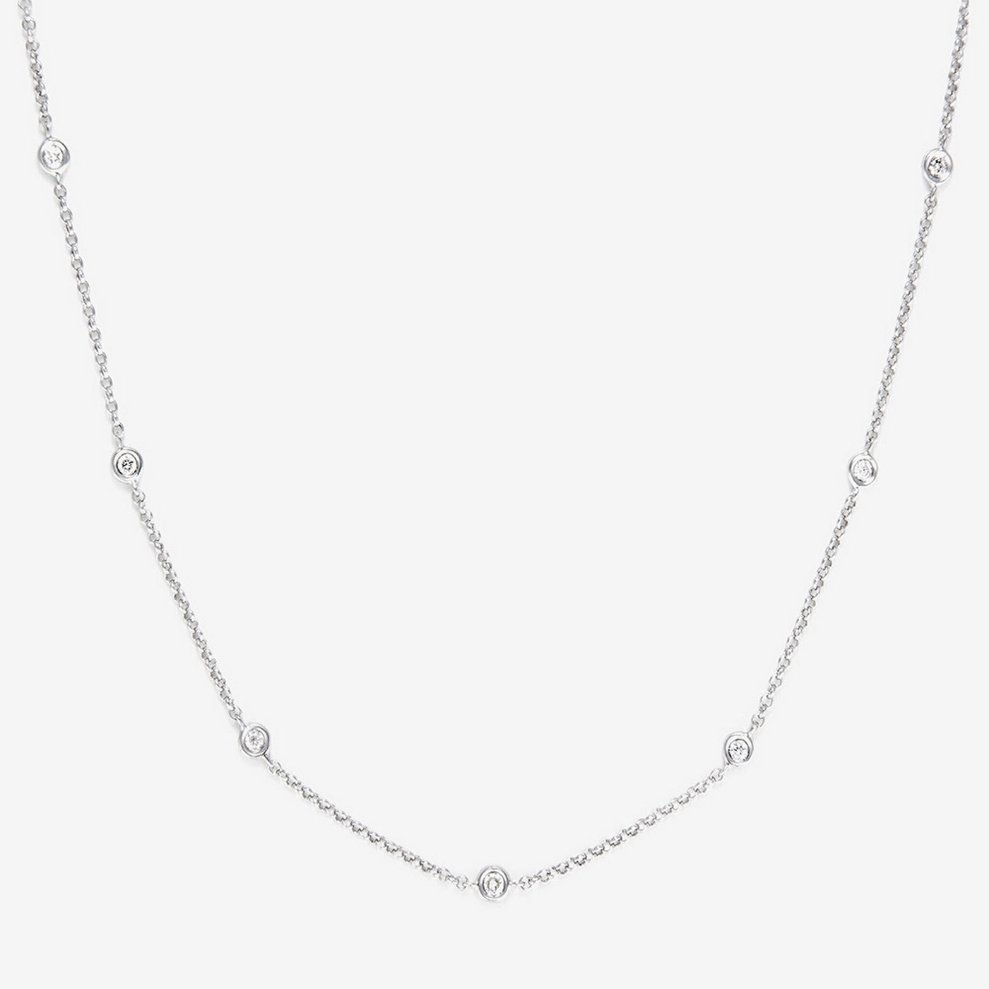 Collar "Sol" D0.22/7 - Oro blanco 375/1000