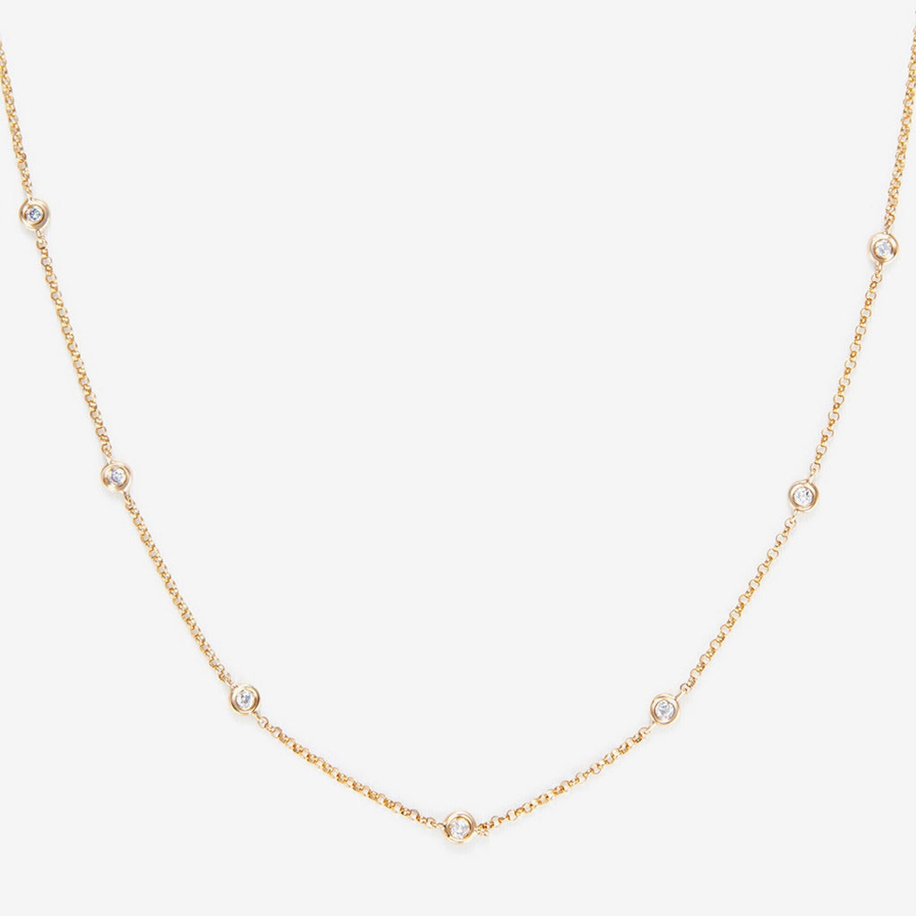 "Sunshine" Diamond Necklace 0.22/7 - Yellow Gold