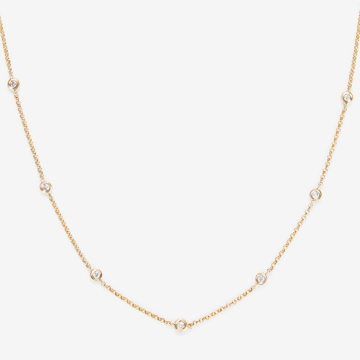 "Sunshine" Diamond Necklace 0.22/7 - Yellow Gold
