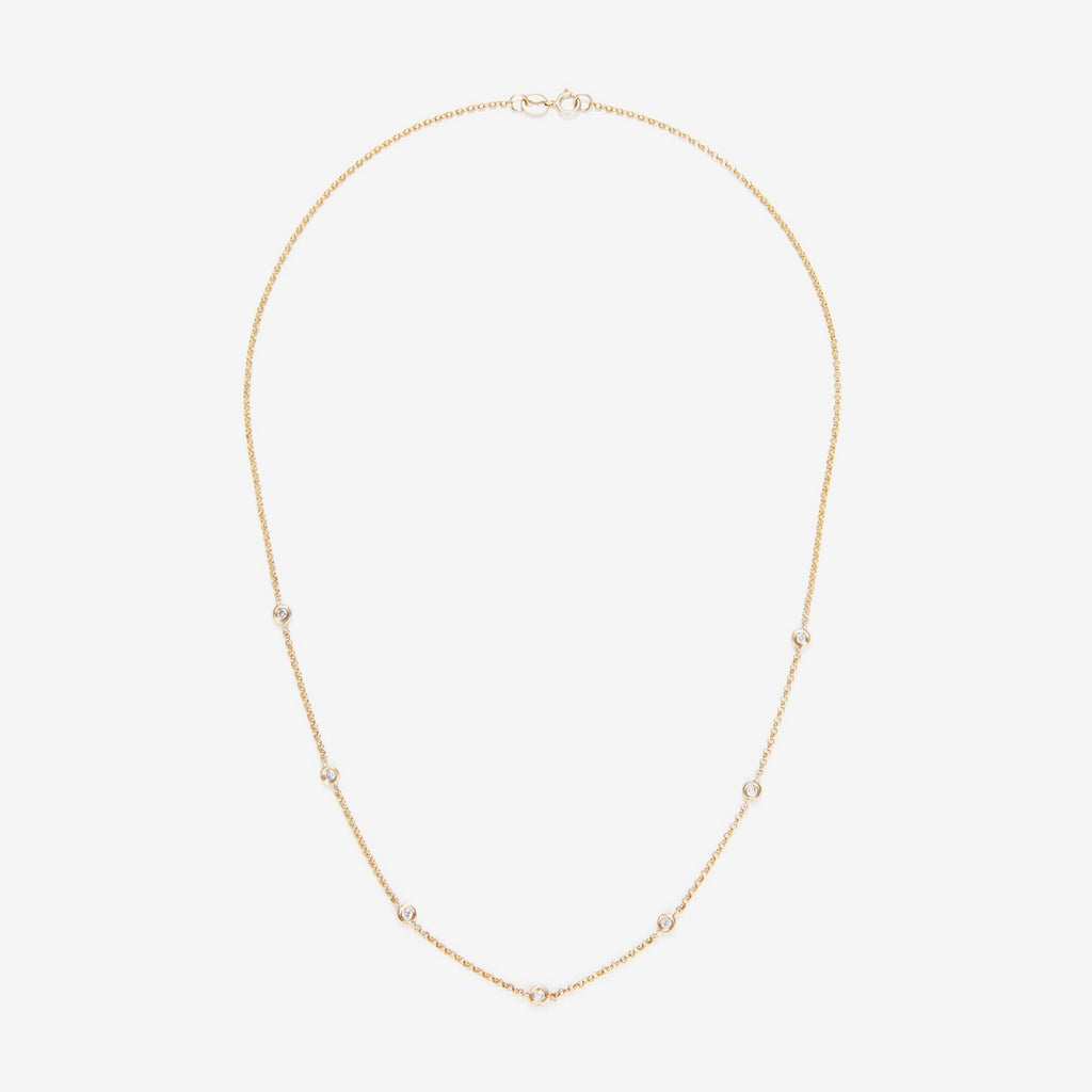 "Sunshine" Diamond Necklace 0.22/7 - Yellow Gold