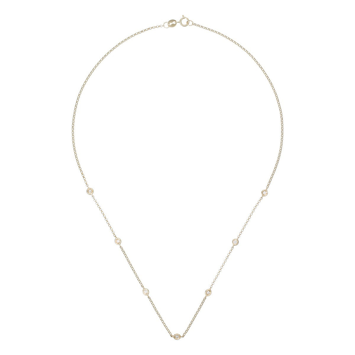 "Sunshine" Diamond Necklace 0.22/7 - Yellow Gold