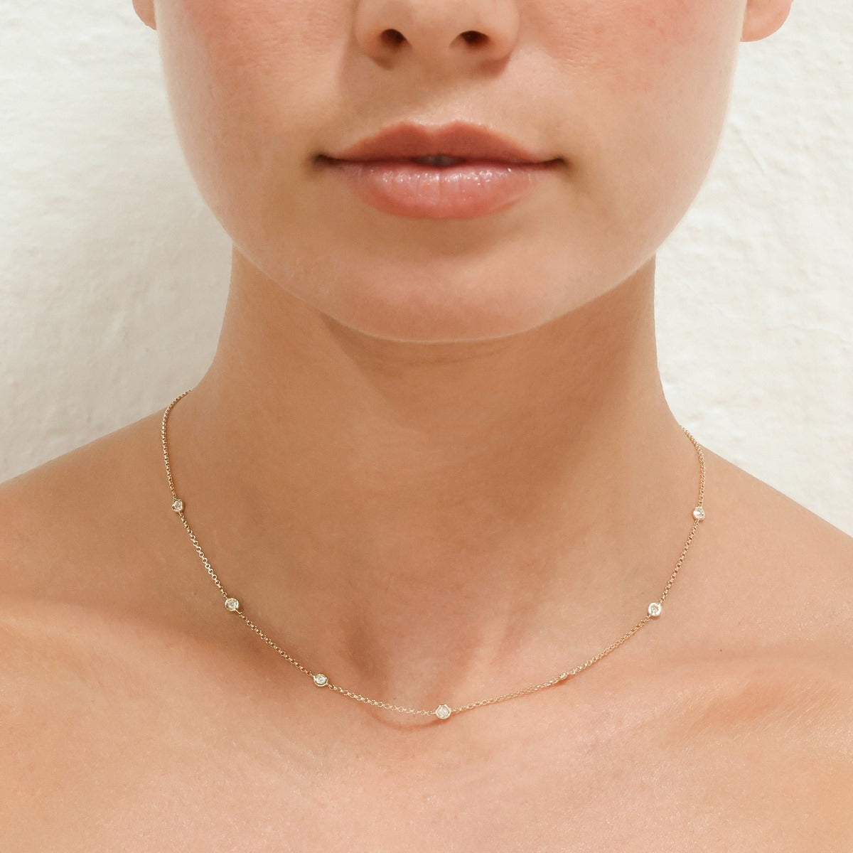 "Sunshine" Diamond Necklace 0.22/7 - Yellow Gold