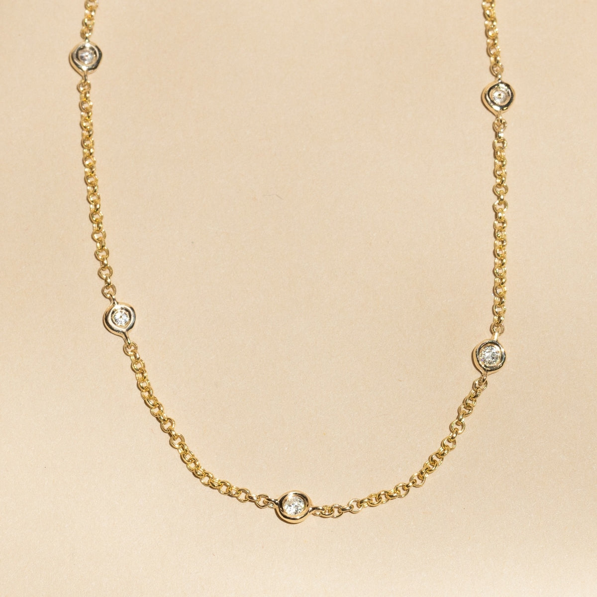 "Sunshine" Diamond Necklace 0.22/7 - Yellow Gold