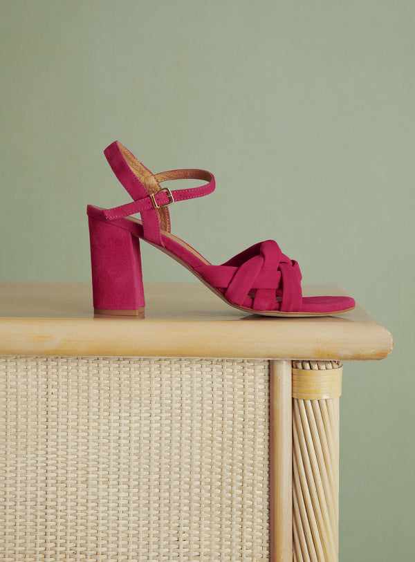 COE PINK SUEDE HEEL SANDALS PETITE MENDIGOTE