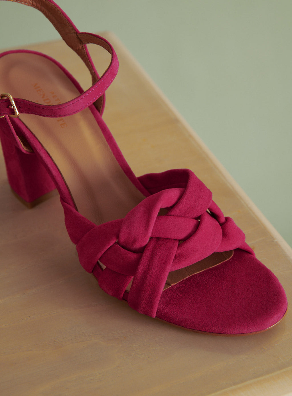 COE PINK SUEDE HEEL SANDALS PETITE MENDIGOTE