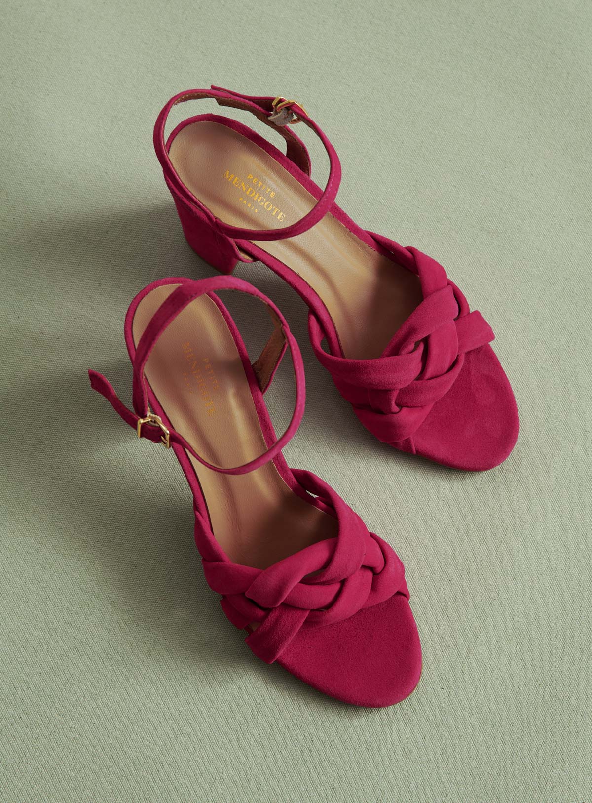 COE PINK SUEDE HEEL SANDALS PETITE MENDIGOTE