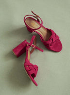COE PINK SUEDE HEEL SANDALS PETITE MENDIGOTE