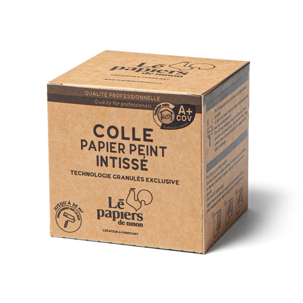Lé Papiers De Ninon – High-Performance Adhesive For Non-Woven Wallpaper - Multicoloured, brown cardboard box of non-woven wallpaper paste