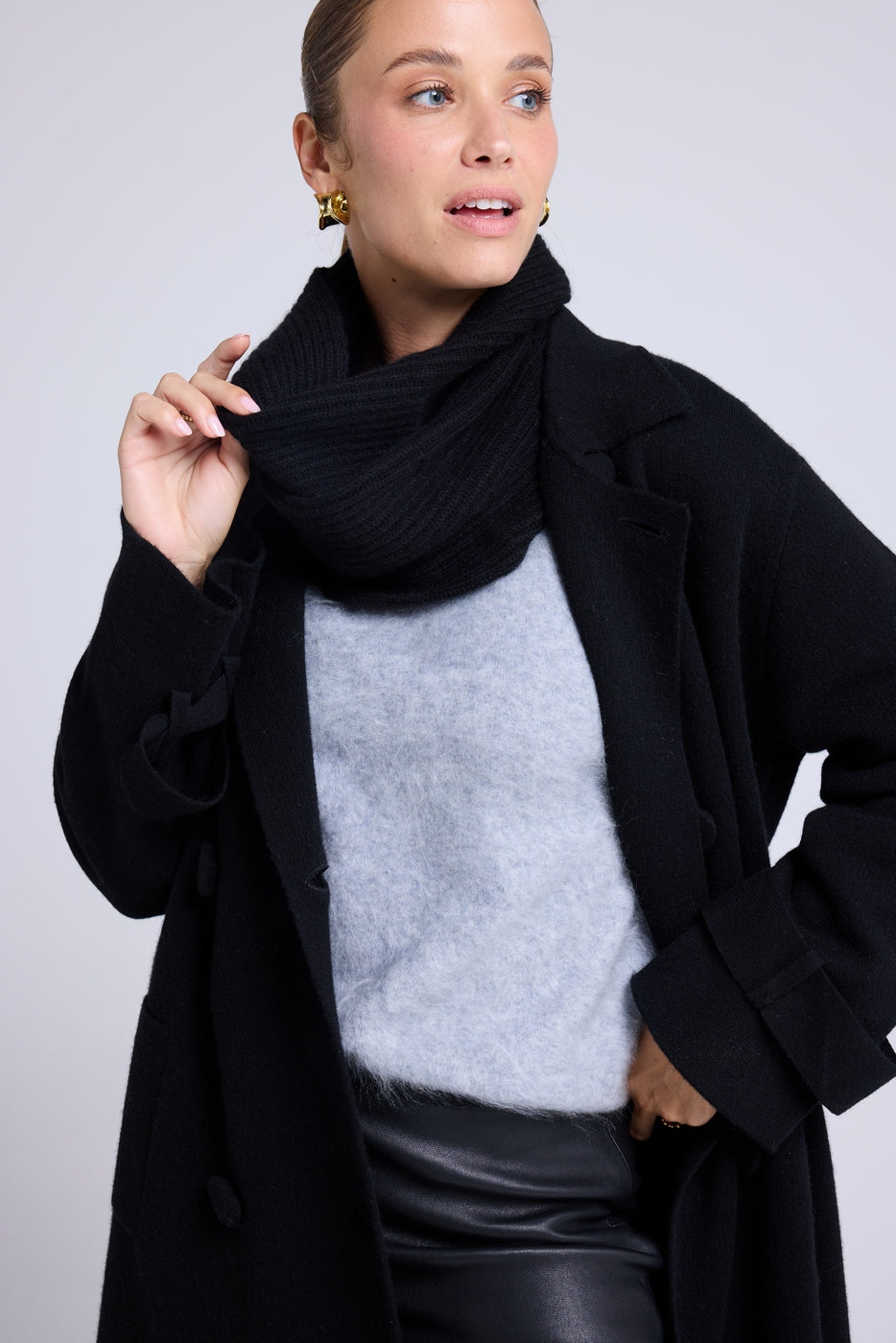 Schalkragen-Snood - Schwarz - Unisex