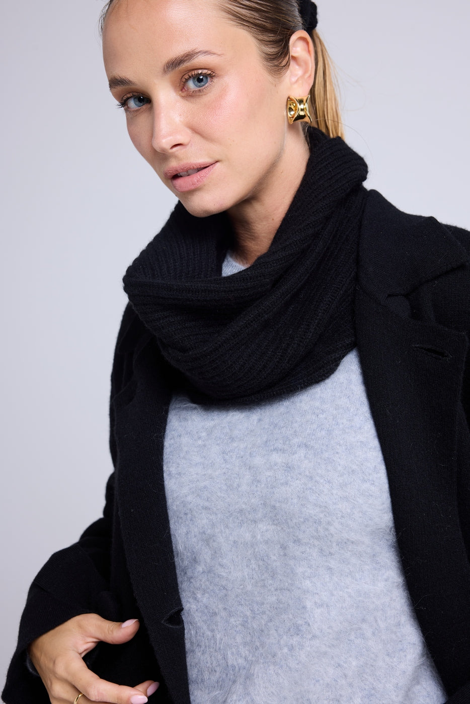 Schalkragen-Snood - Schwarz - Unisex