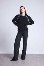 Raglantrui Lurex Coralie - Zwart En Zilver Lurex - Dames - 100% Kasjmier