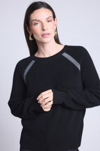 Raglantrui Lurex Coralie - Zwart En Zilver Lurex - Dames - 100% Kasjmier