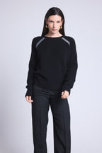 Raglantrui Lurex Coralie - Zwart En Zilver Lurex - Dames - 100% Kasjmier