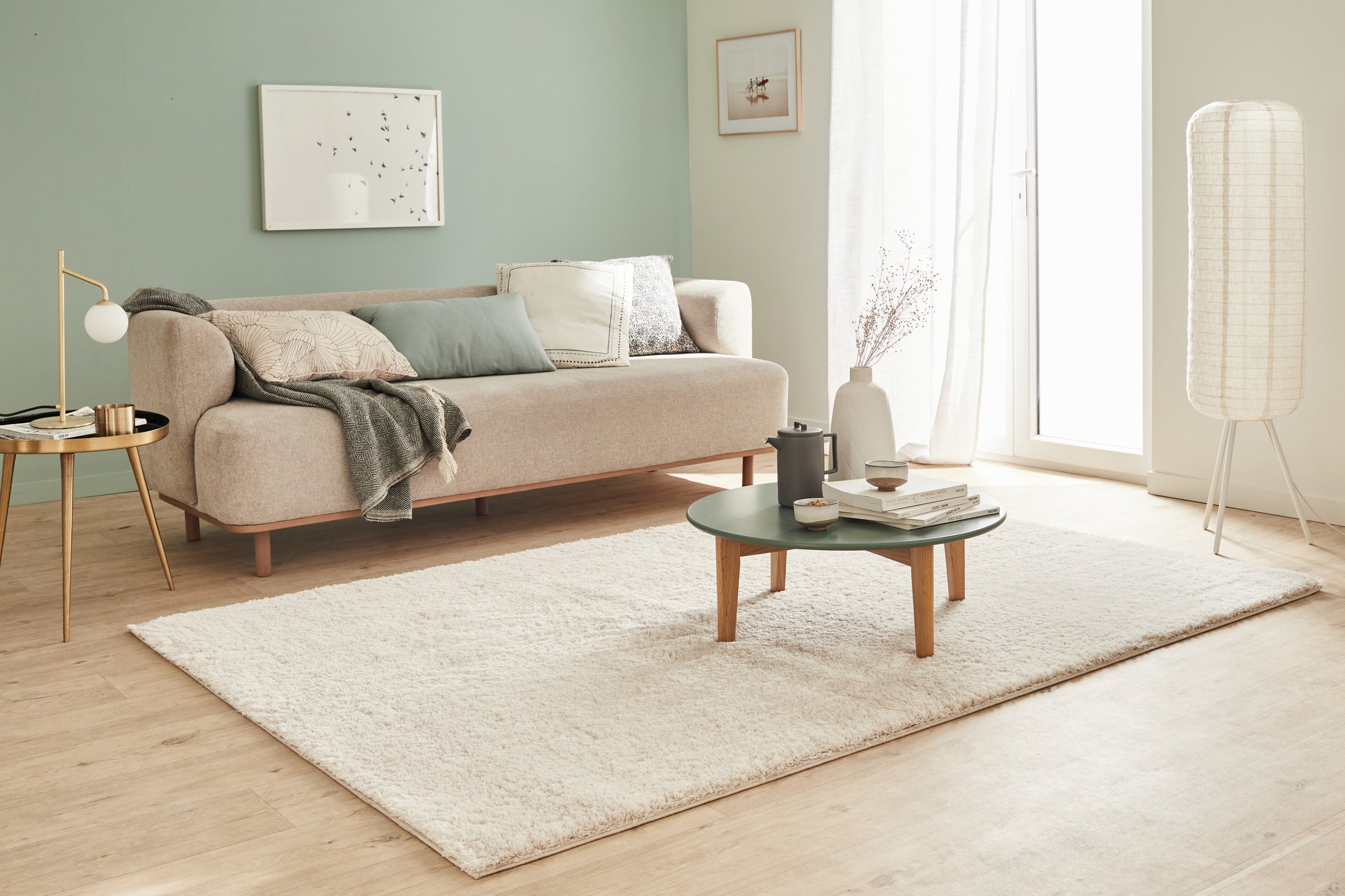 Cosy Soft Shaggy Rug 902 Plain - Cream