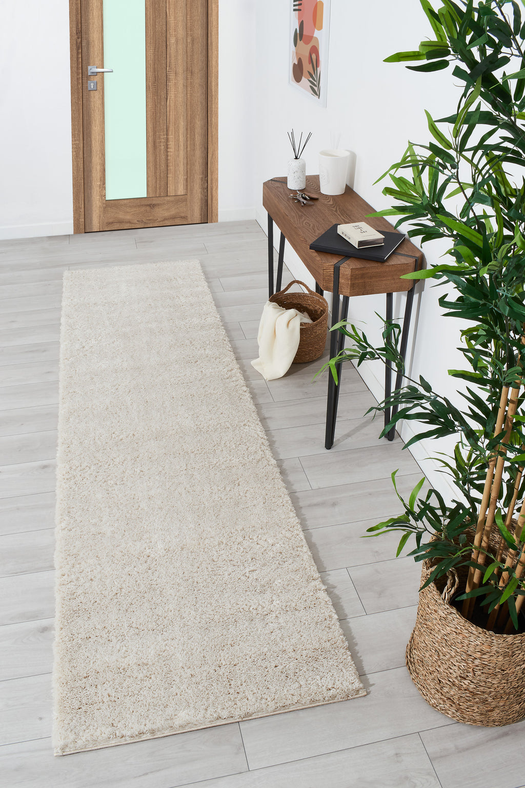 Cosy Soft Shaggy Rug 902 Plain - Cream