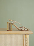 Sandalias con corona de lentejuelas - Oro/Plata