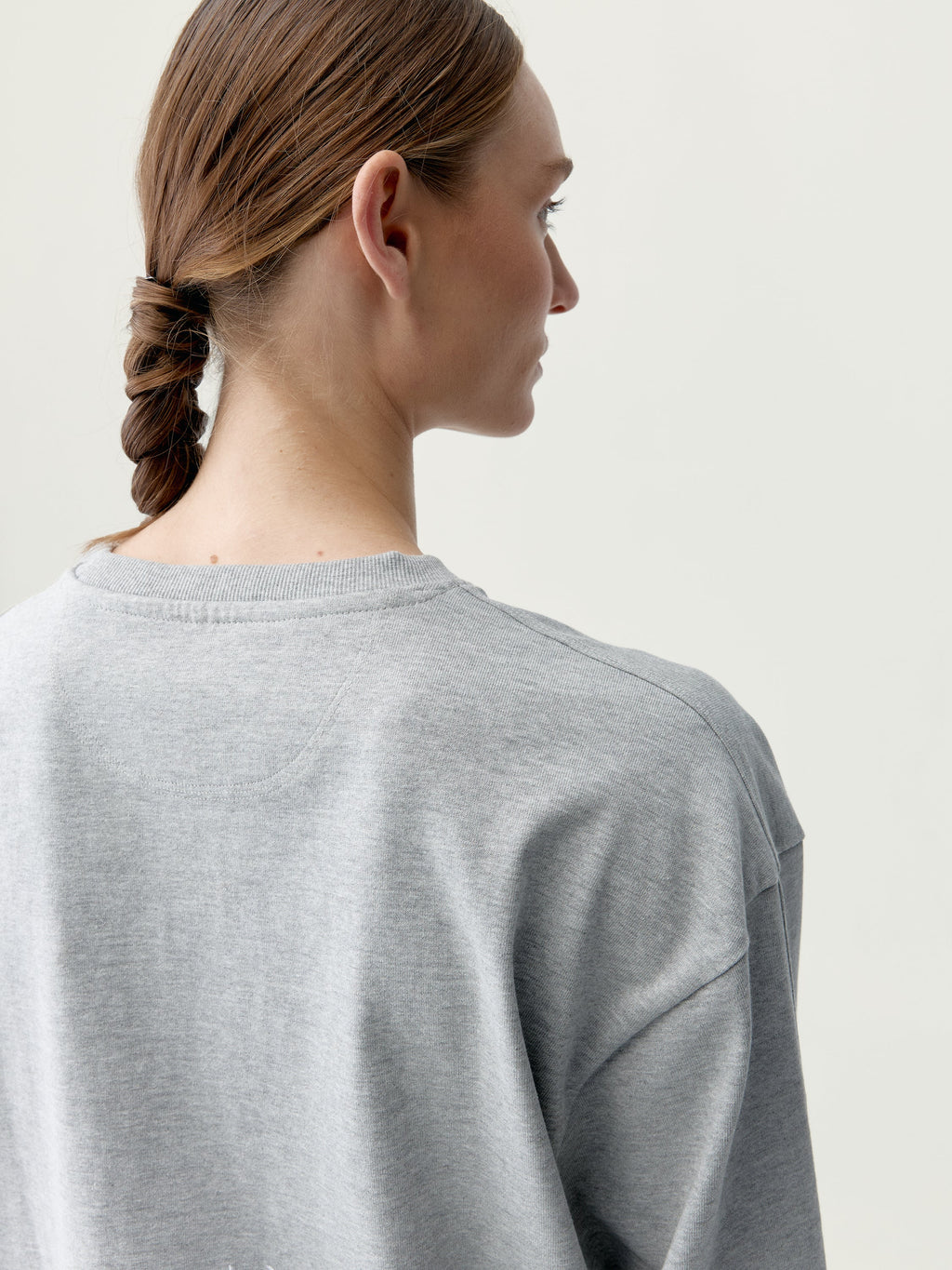 Krótka Bluza - Gris Chiné - Damska