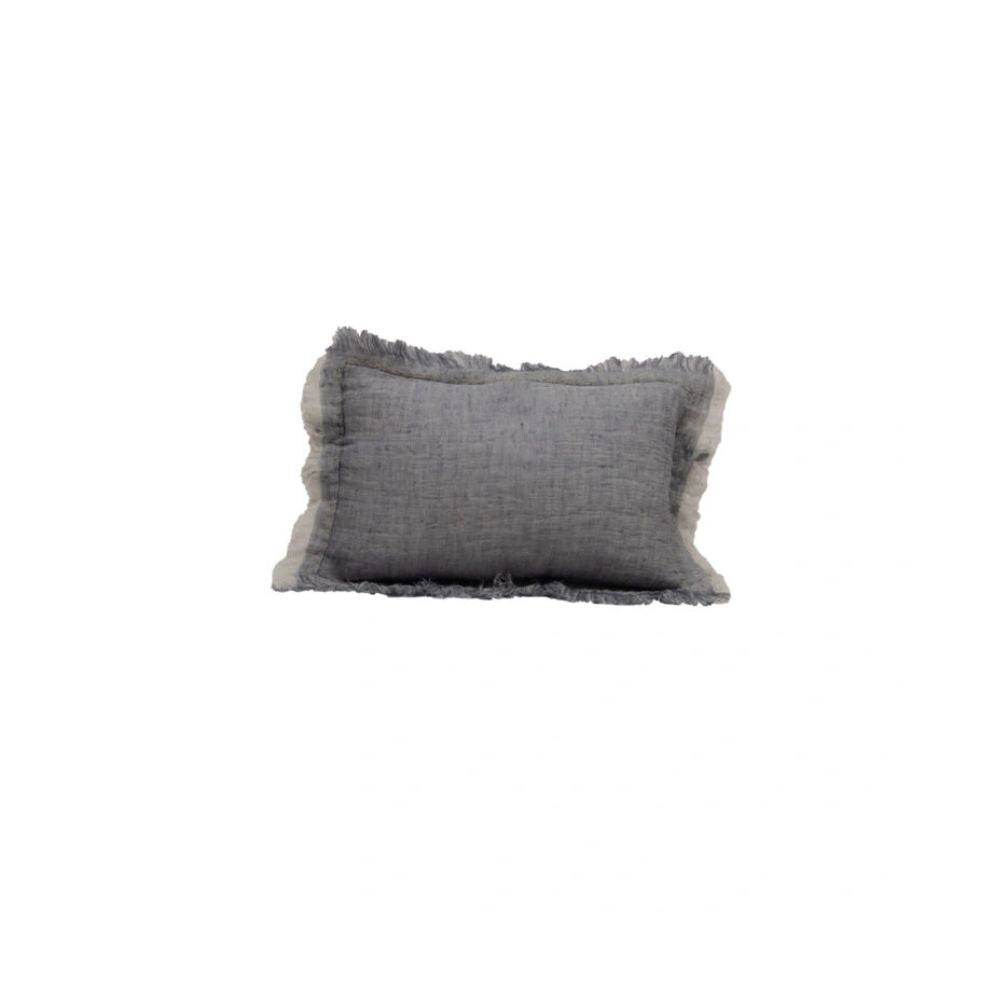 Housse De Coussin En Double Gaze De Lin - Bleu