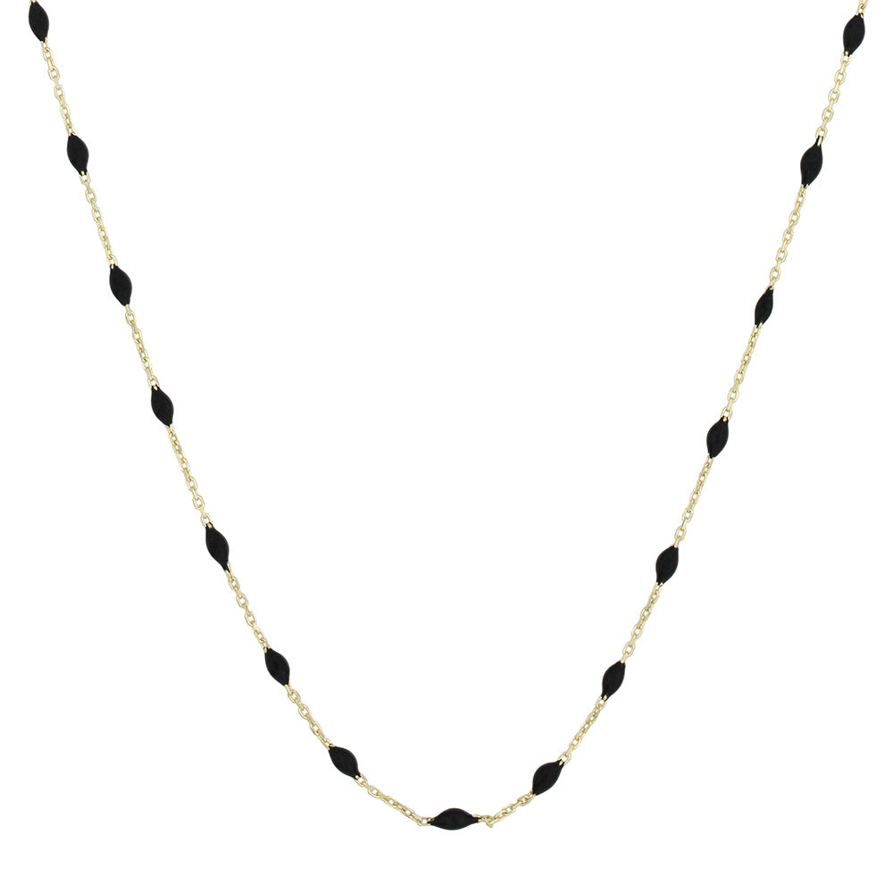 Collier "Amada Noir" Or Jaune 375/1000